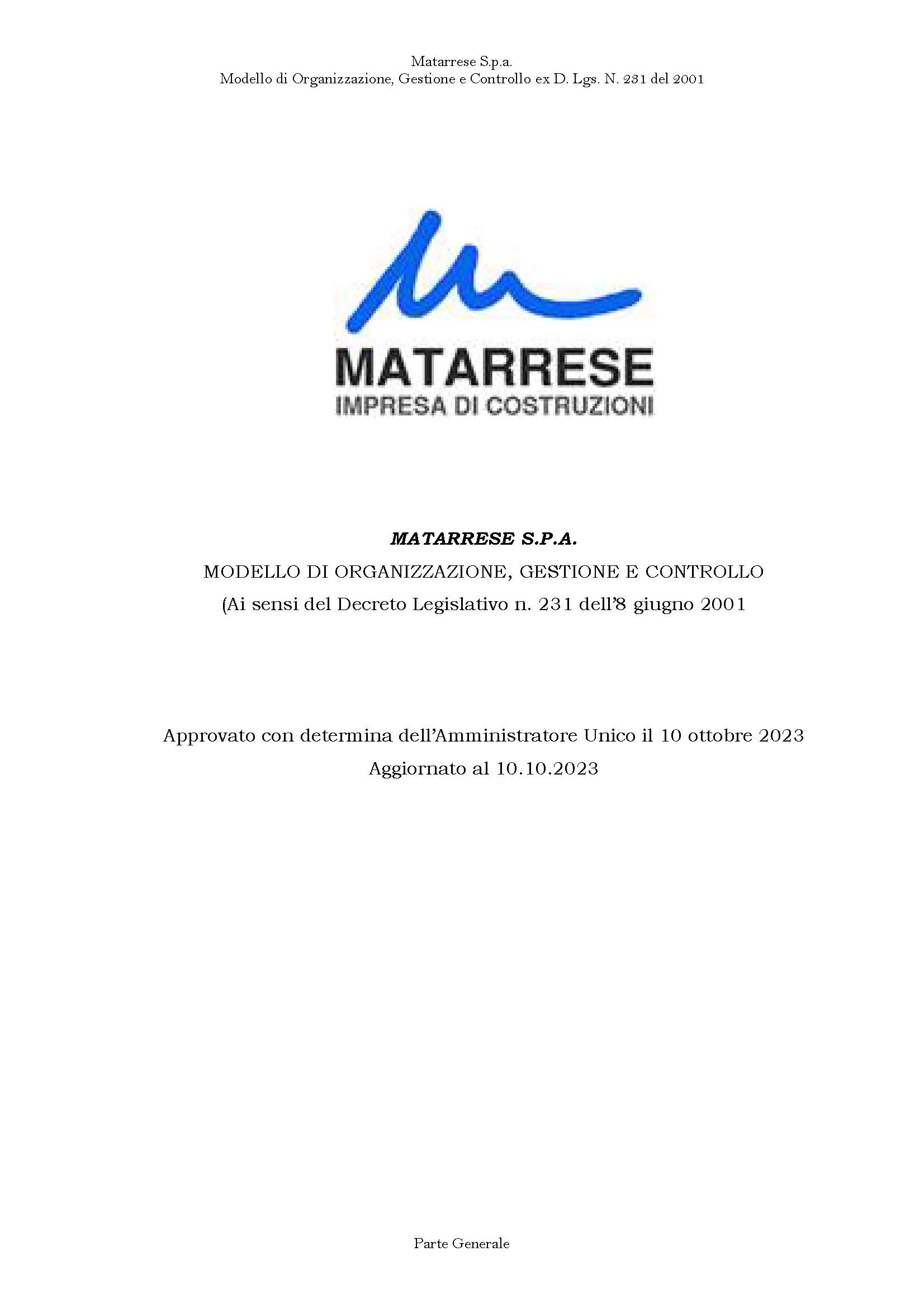 Parte Generale MATARRESE S.P.A. 10.10.2023_Pagina_01