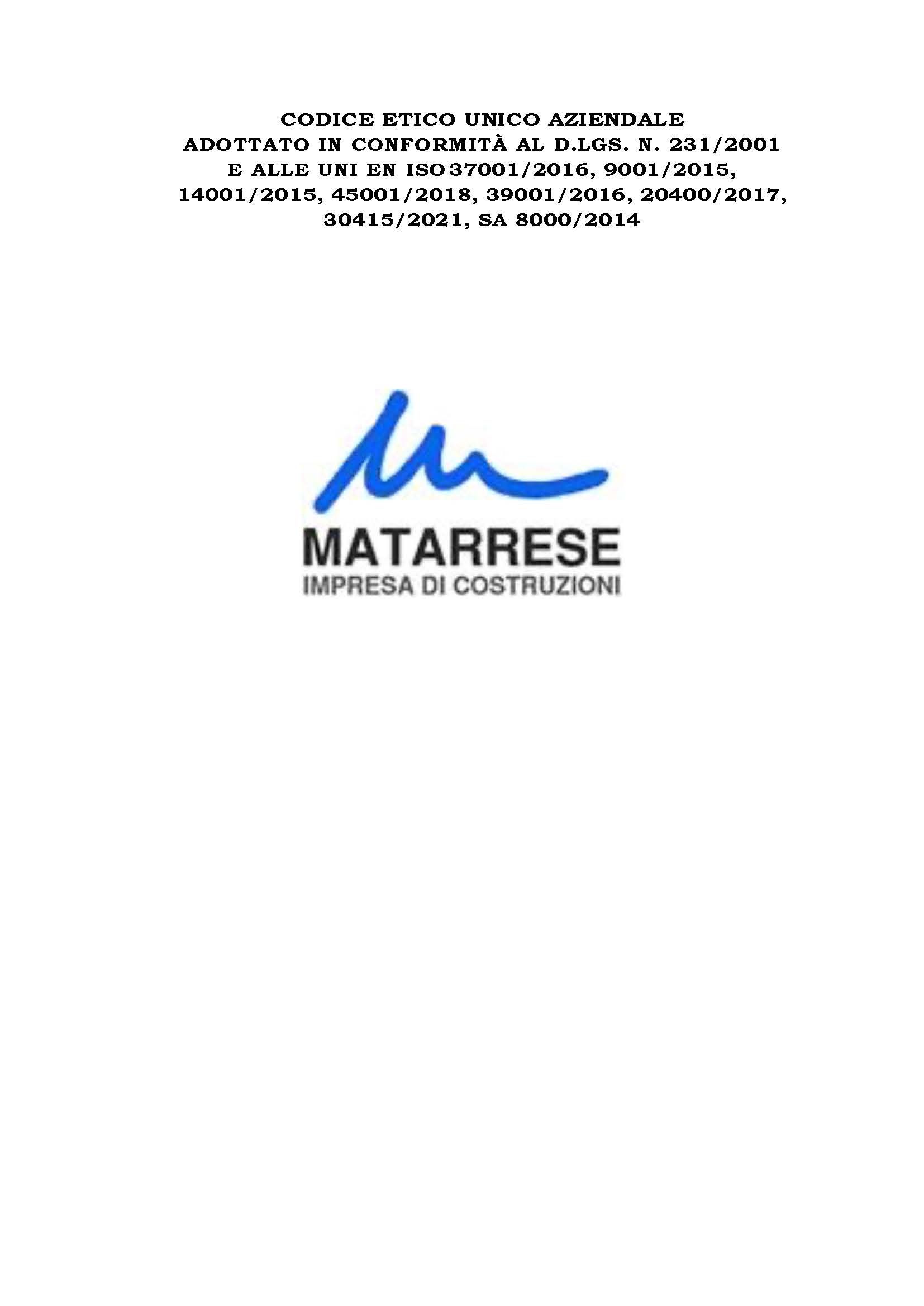 Codice Etico Unico Matarrese SpA rev 2