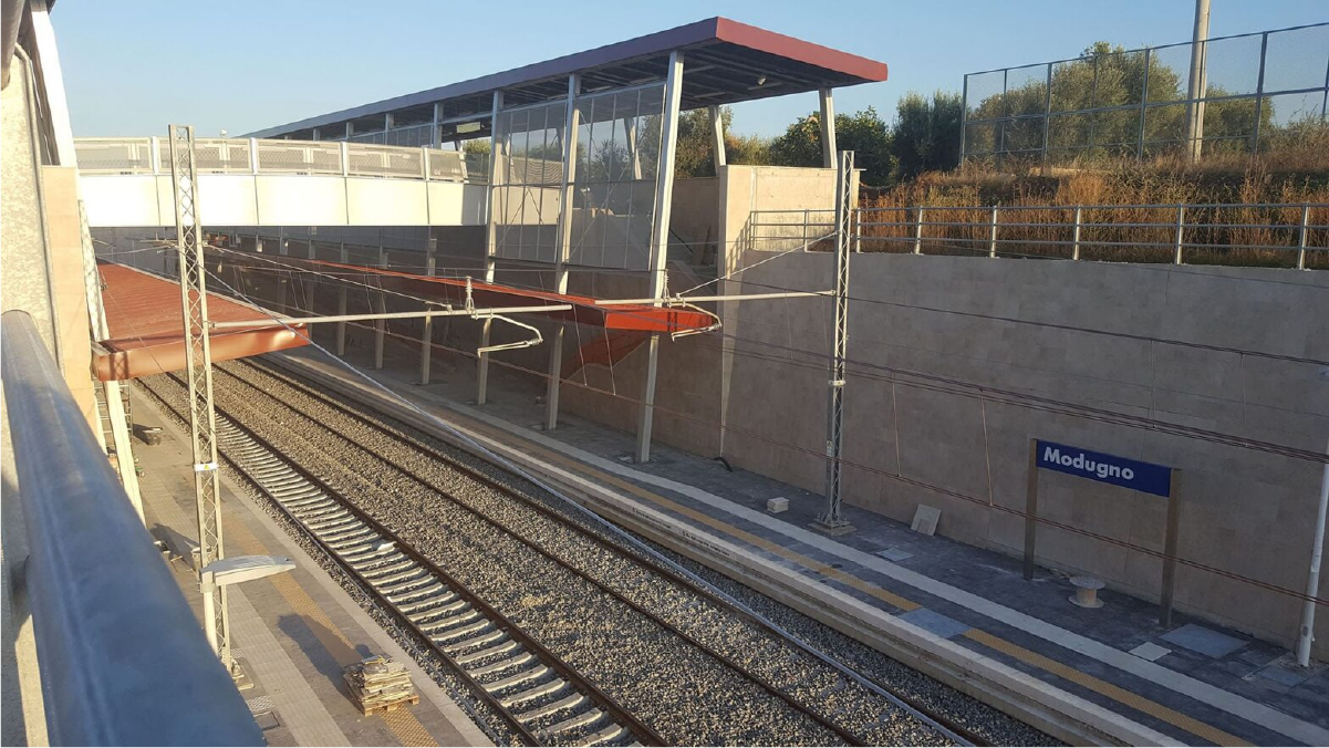Tracciato a doppio binario del tratto di linea ferroviaria Bari S.Andrea-Bitetto