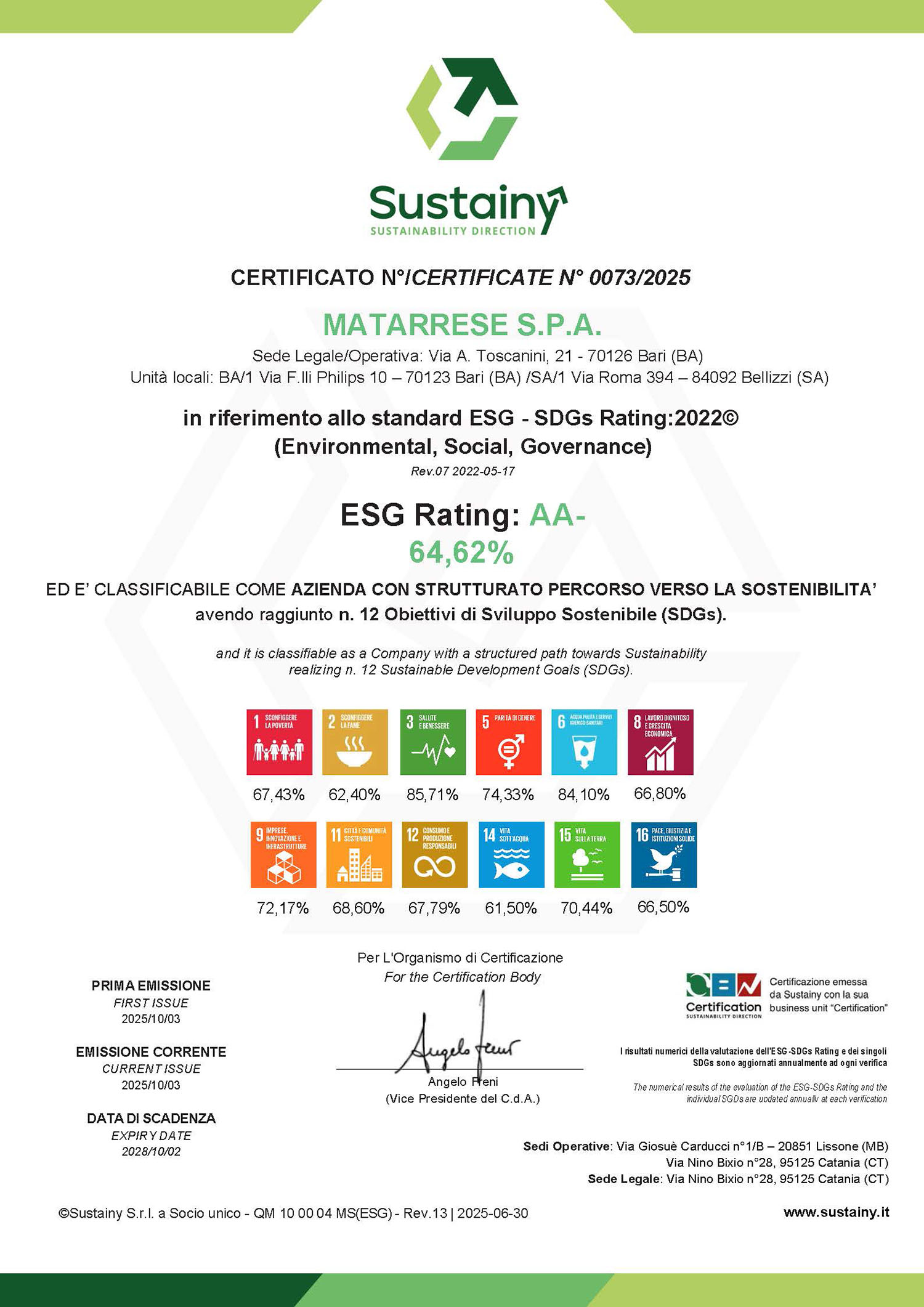 CERTIFICATO ESG
