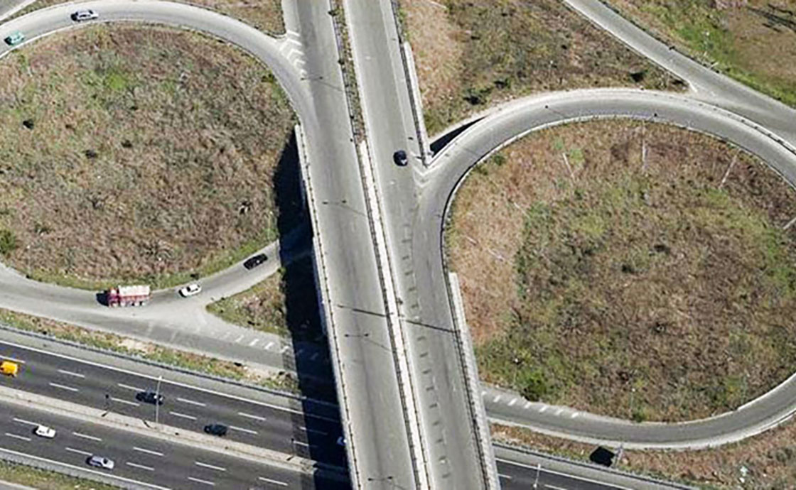 Vista dall'alto della Strada Asse Nord Sud