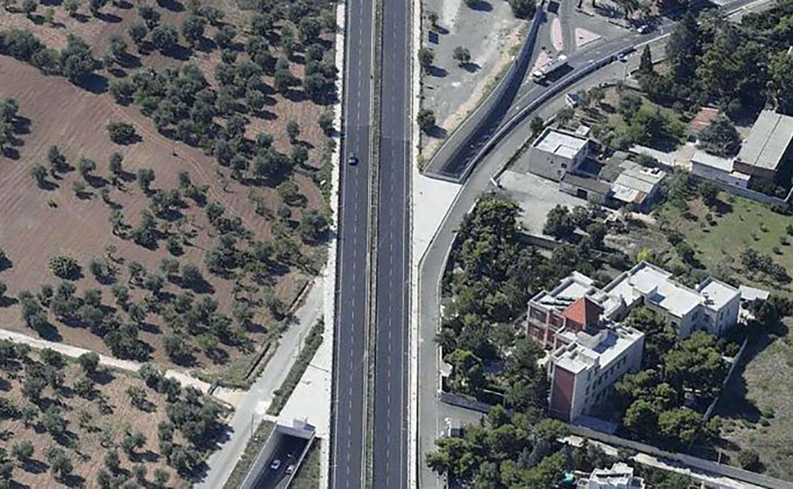 Strada Asse Nord Sud vista dall'alto