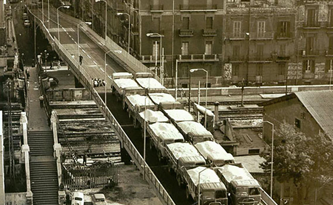 Foto storica cavalcavia corso Cavour Bari