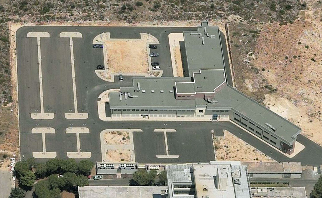 Vista dall'alto dei lavori all'opsedale SS Annunziata di Taranto