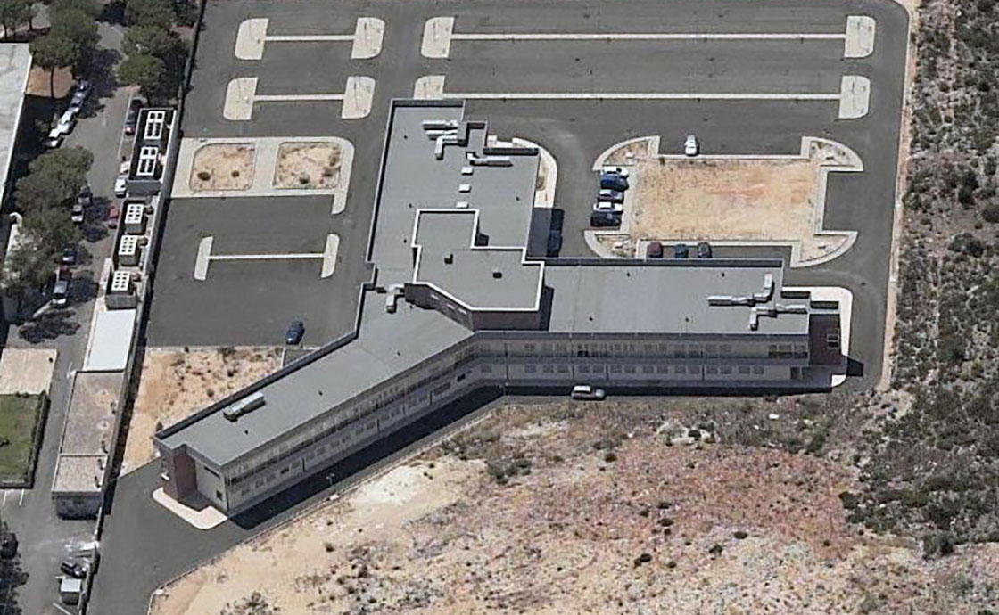 Vista dall'alto dei lavori all'opsedale SS Annunziata di Taranto