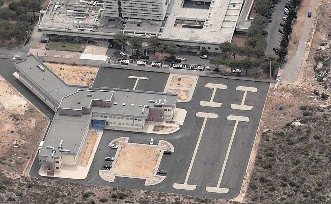 Vista dall'alto dei lavori all'opsedale SS Annunziata di Taranto