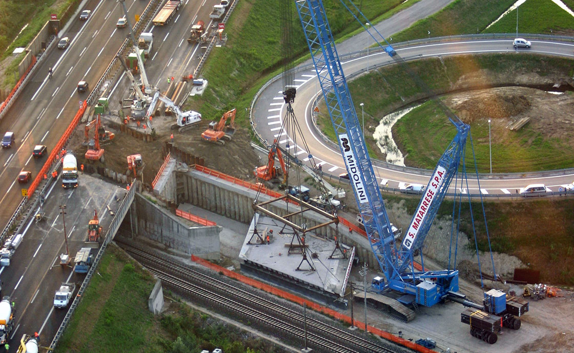 Lavori in corso sulla strada Padova Mestre