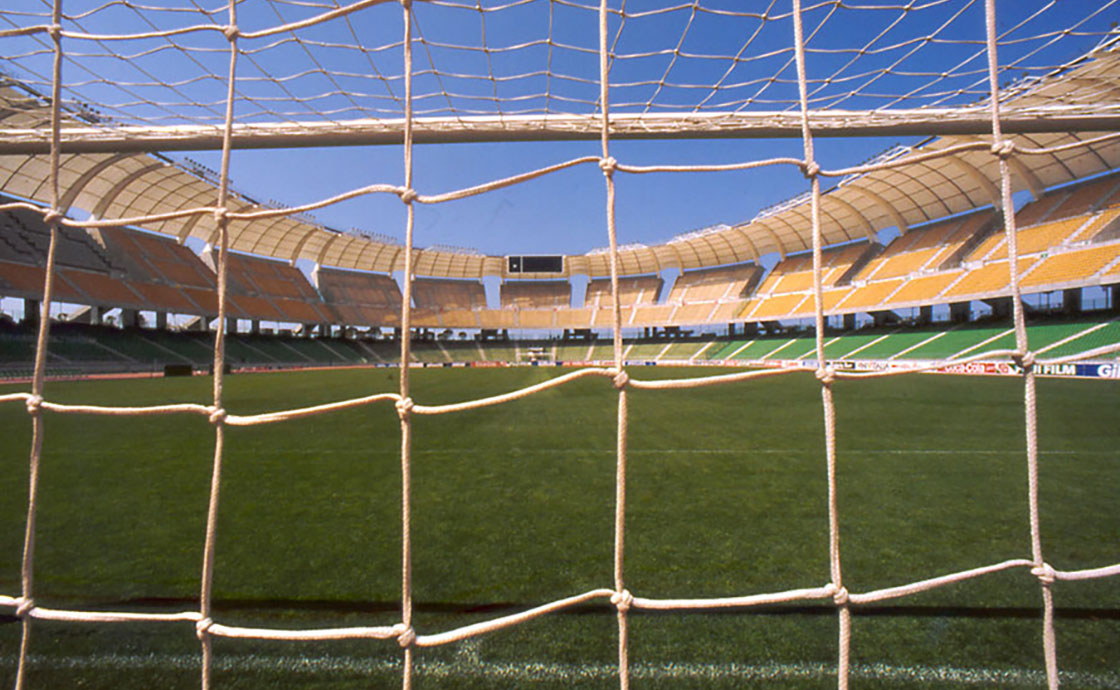 Stadio San Nicola campo di gioco visto dalla rete della porta