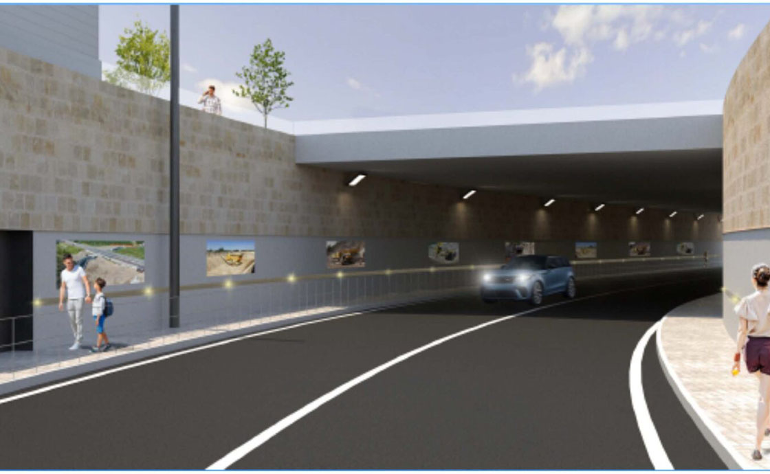 Render del sottopasso ferroviario a Terlizzi